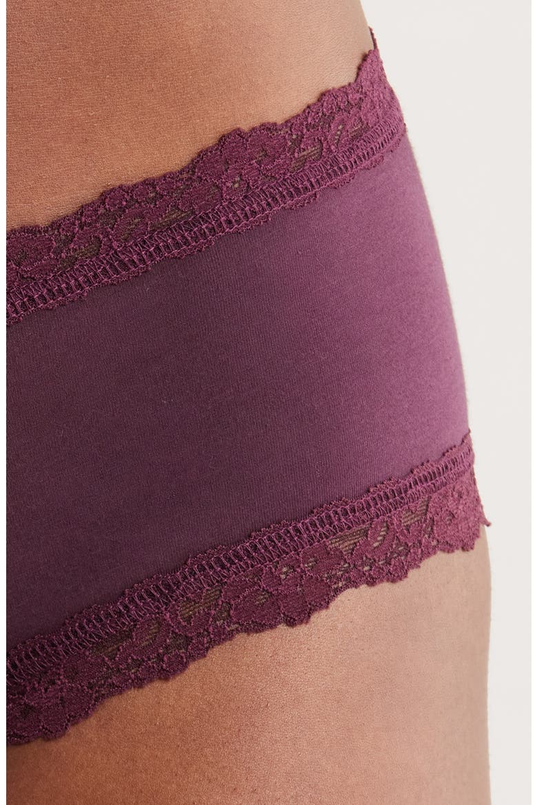 Supima® Cotton Boyshorts, Alternate, color, PLUM WINE