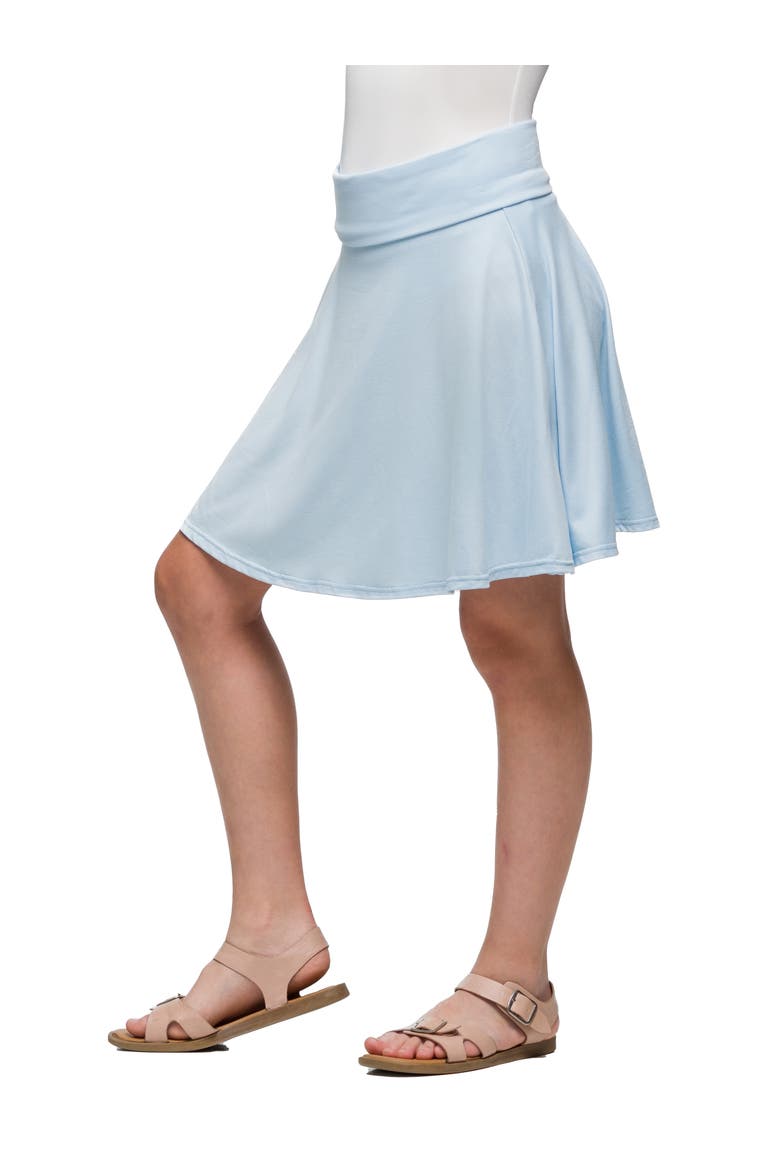 Foldover Waist Flared Knee Length Skirt, Alternate, color, Sky Blue