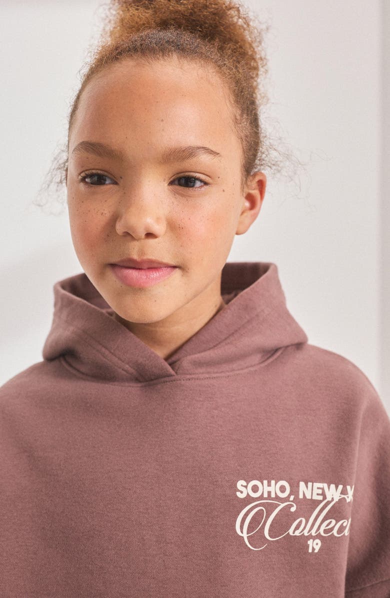 NEXT Kids' Sporty Graphic Hoodie & Sweatpants Set, Alternate, color, Brown