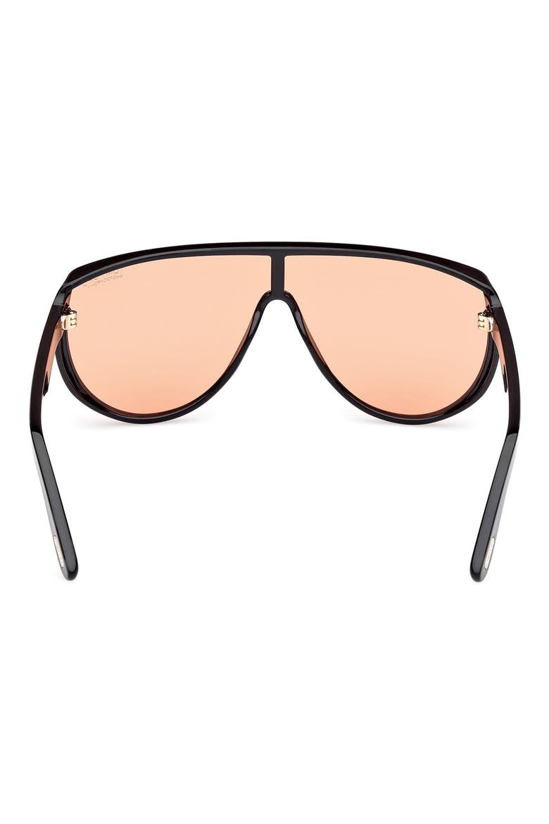 Achilles 138mm Shield Sunglasses, Alternate, color, BLACK / T LOGO / TERRACOTTA
