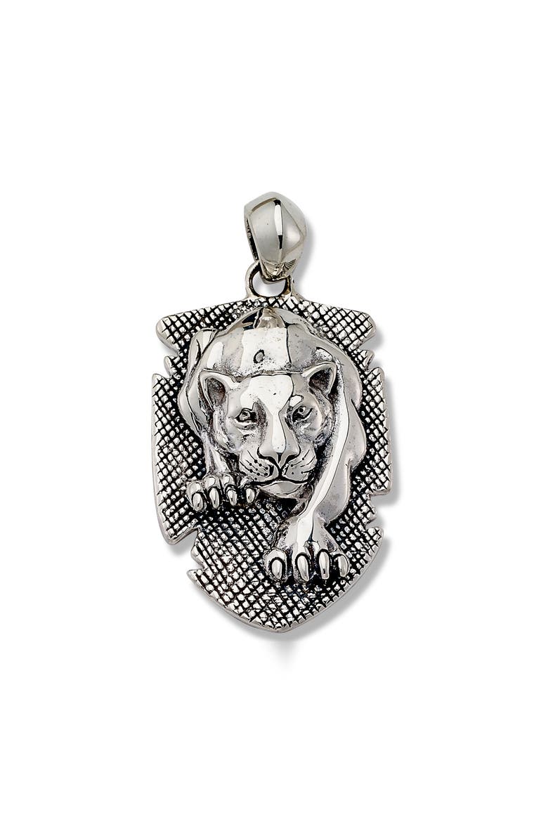 Sterling Silver Panther Dog Tag Pendant, Main, color, SILVER