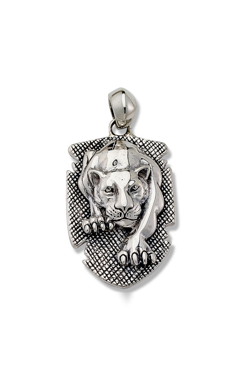 SAMUEL B. Sterling Silver Panther Dog Tag Pendant, Main, color, Silver