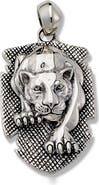 SAMUEL B. Sterling Silver Panther Dog Tag Pendant