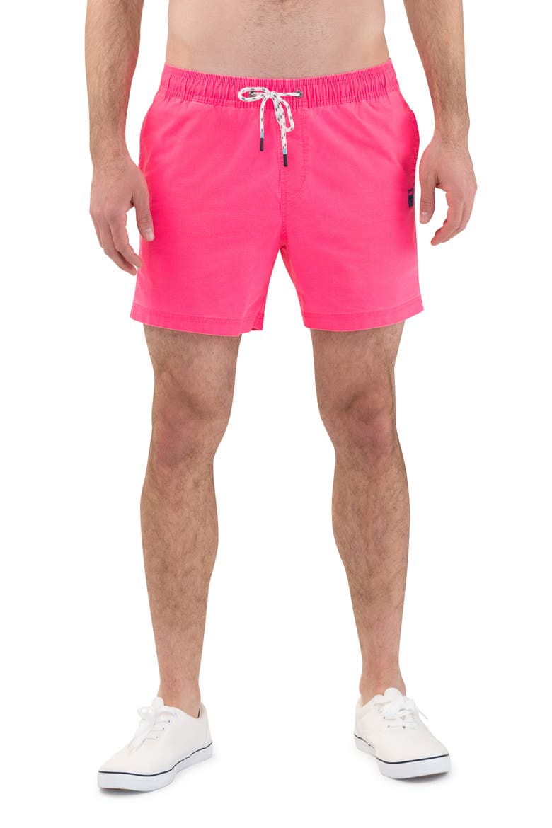 Solid Vintage Volley Swim Shorts, Main, color, PINK