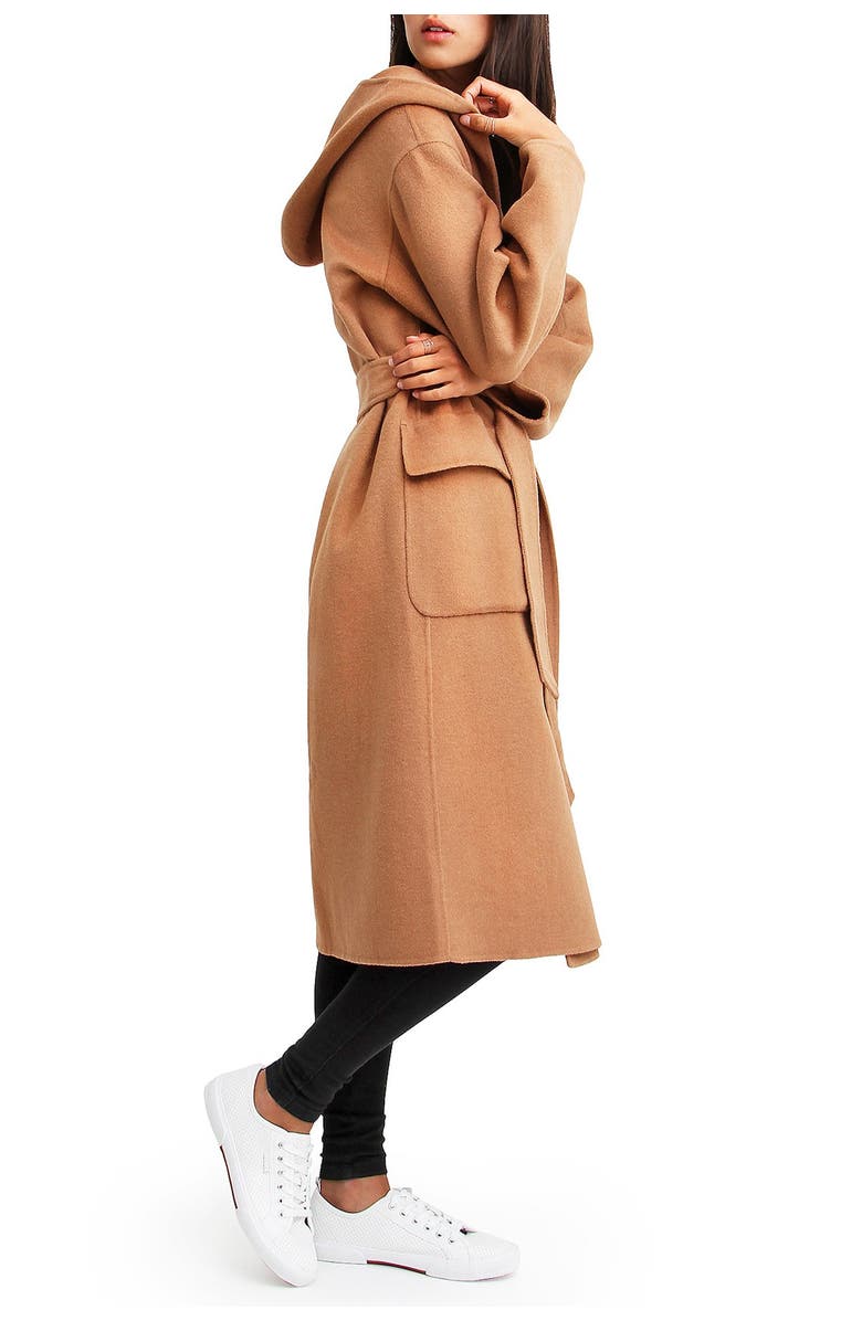 Belle & Bloom Runaway Wool Blend Robe Coat, Alternate, color, Dark Camel