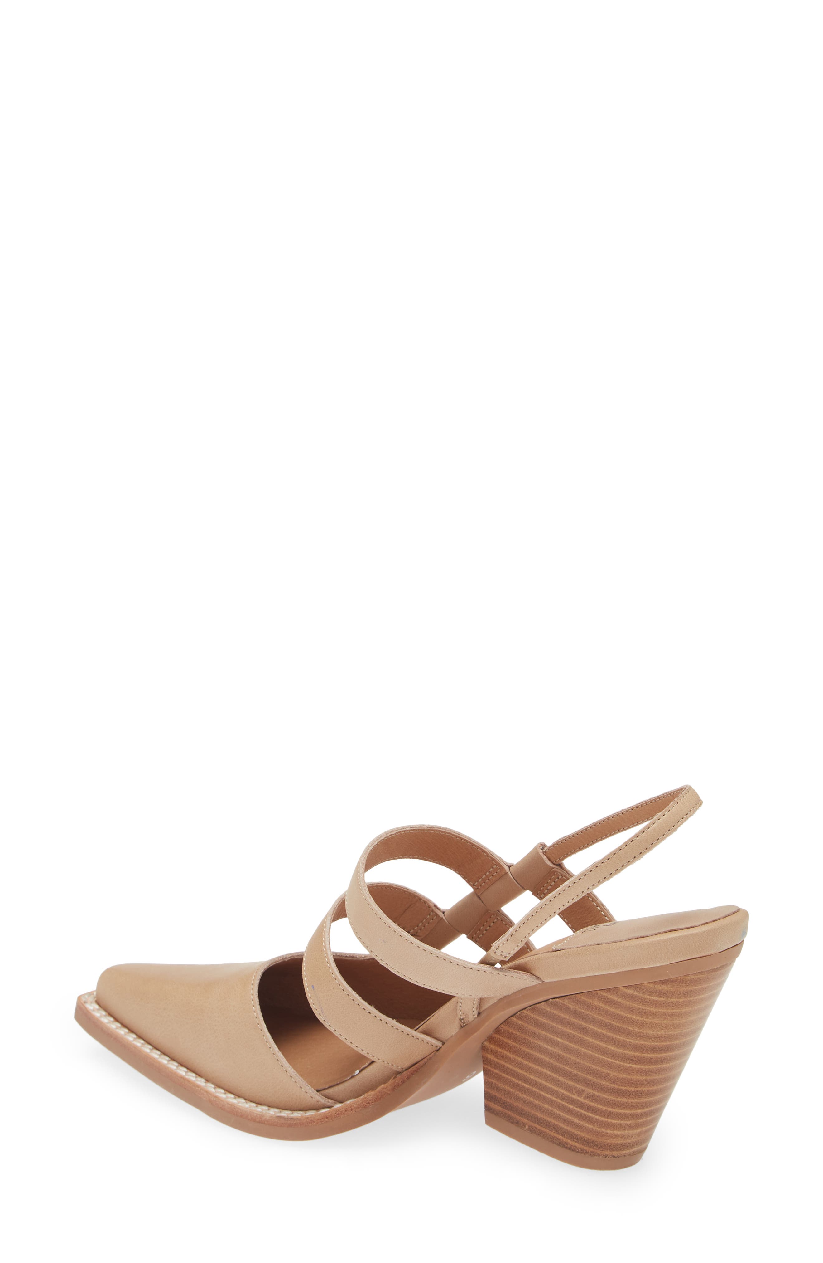 Caroline Pointed Toe Slingback Pump, Alternate, color, NATURAL