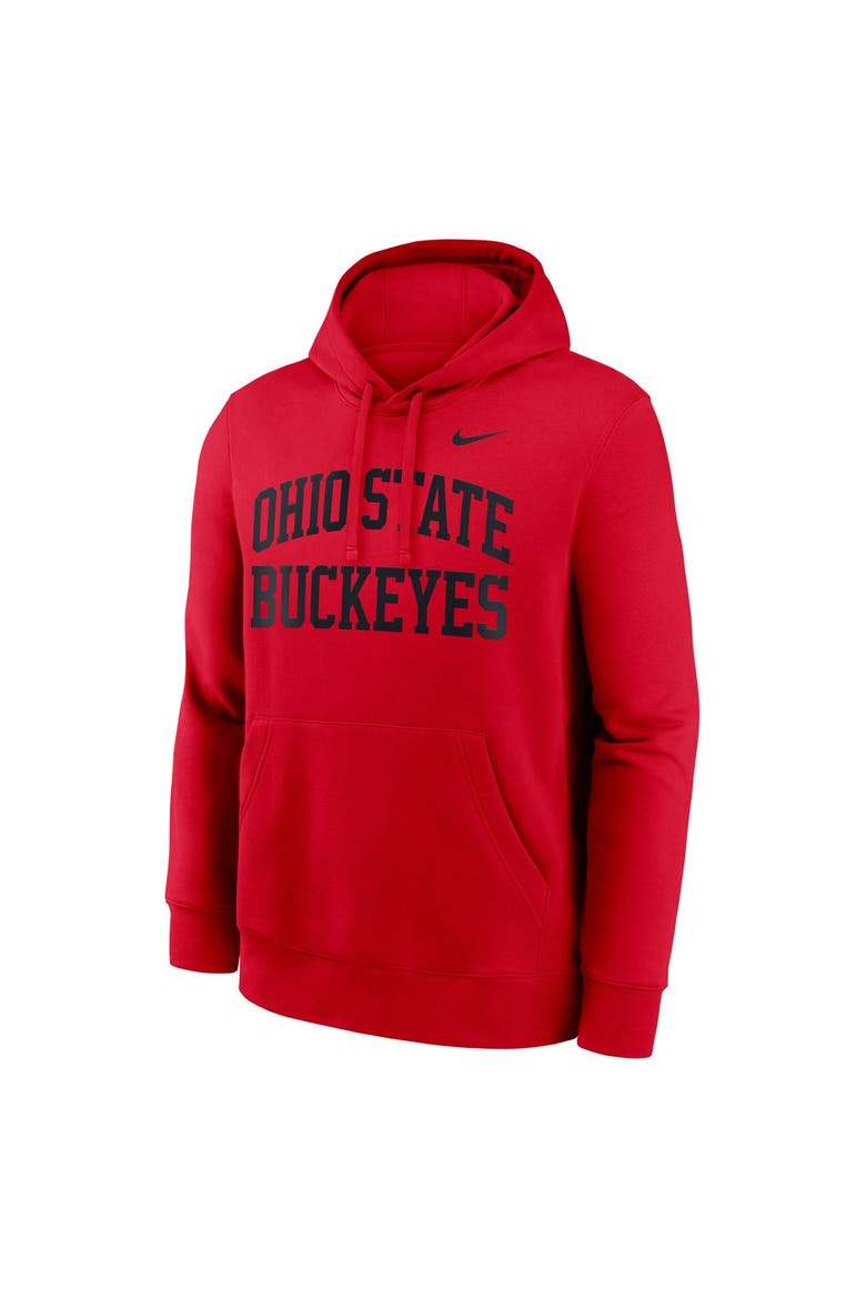 Men's Nike  Scarlet Ohio State Buckeyes Primetime Arched Club Fleece Pullover Hoodie, Alternate, color, Scarlet