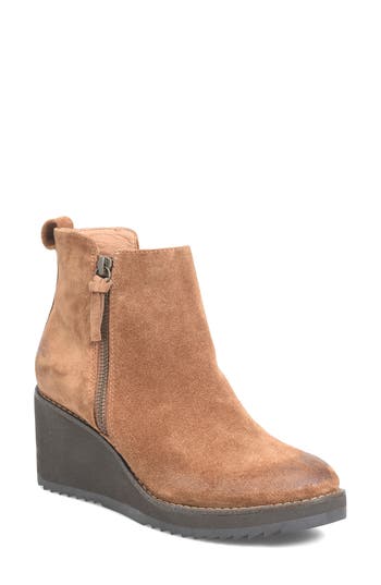 Söfft Emeline Waterproof Wedge Bootie In Brown