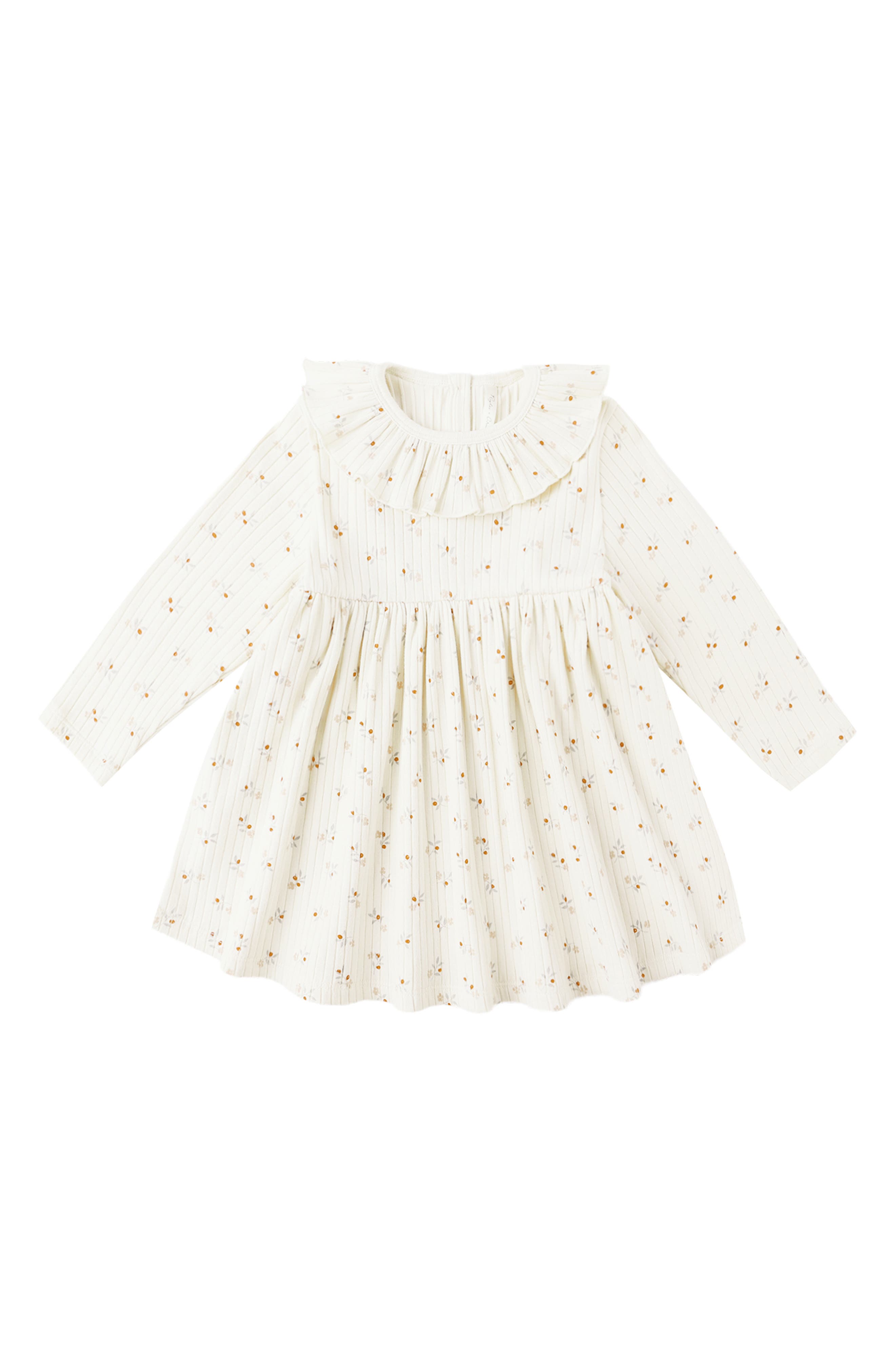 Kids' Ruffle Collar Ditsy Floral Dress