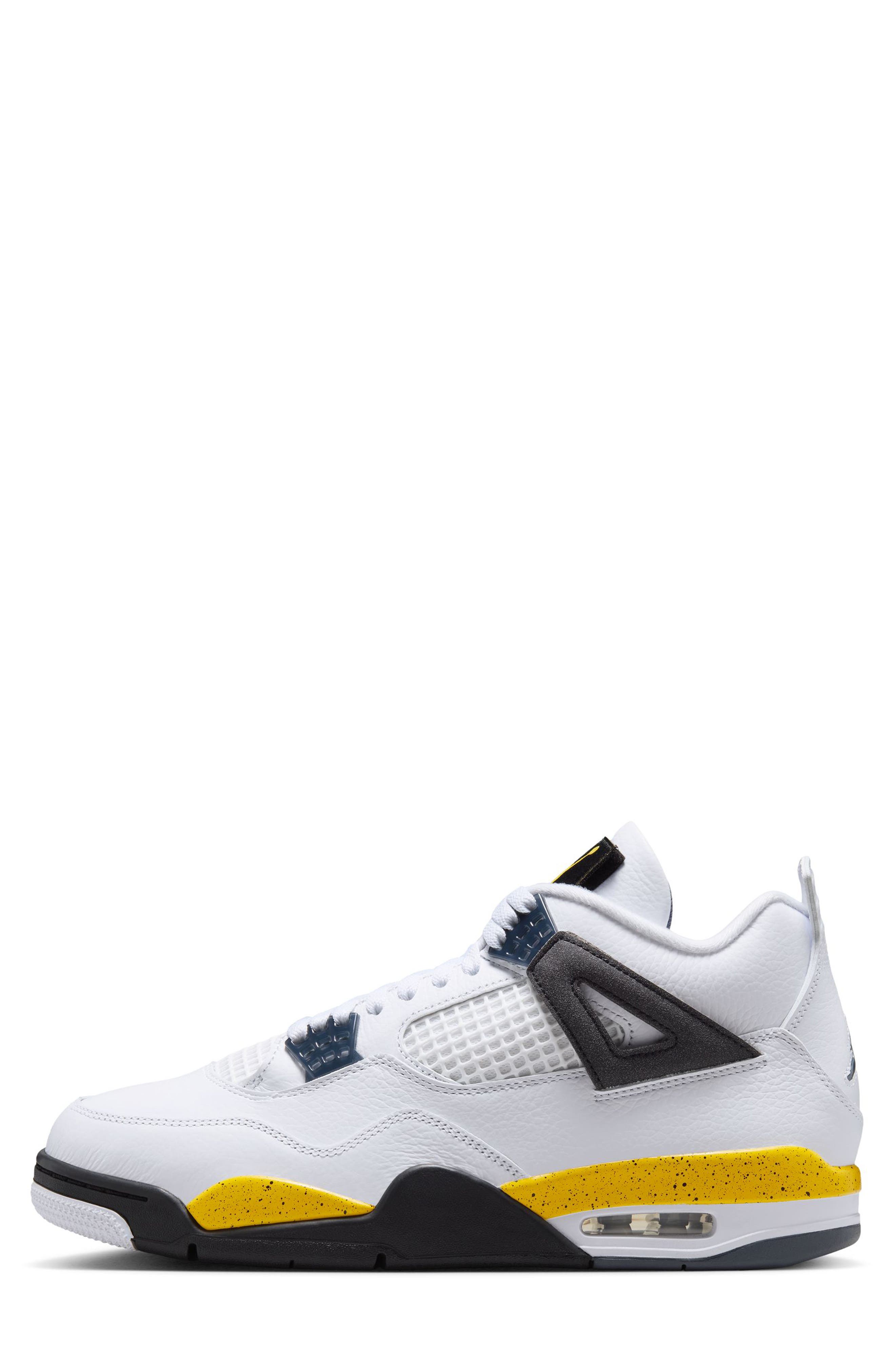 Air Jordan 4 Retro Basketball Sneaker, Alternate, color, 102 WHITE/MLTCLR