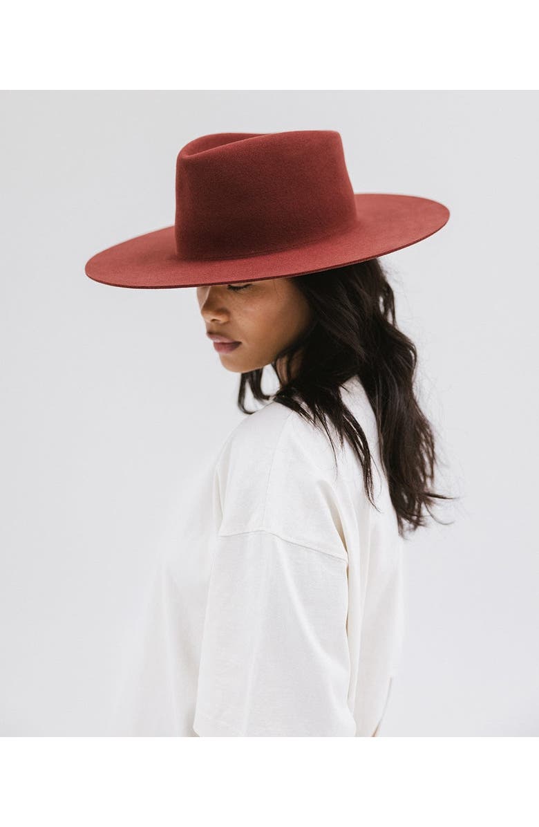 Gigi Pip Dakota Wide Brim Felt Hat, Alternate, color, Rusty Red