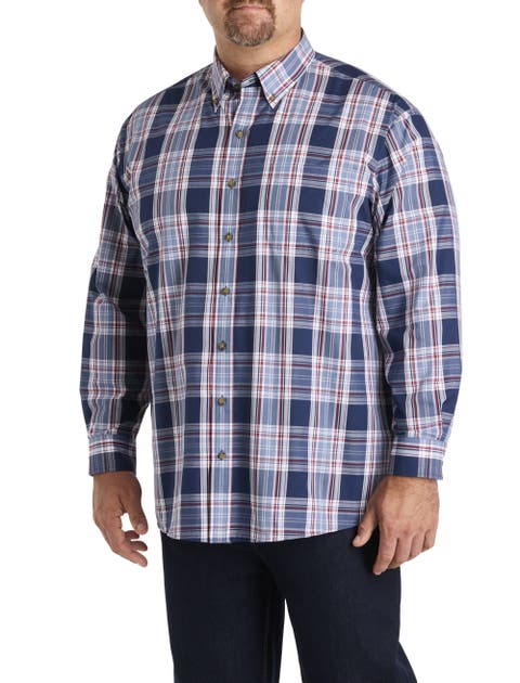 Big & Tall Easy-Care Large Plaid Sport Shirt