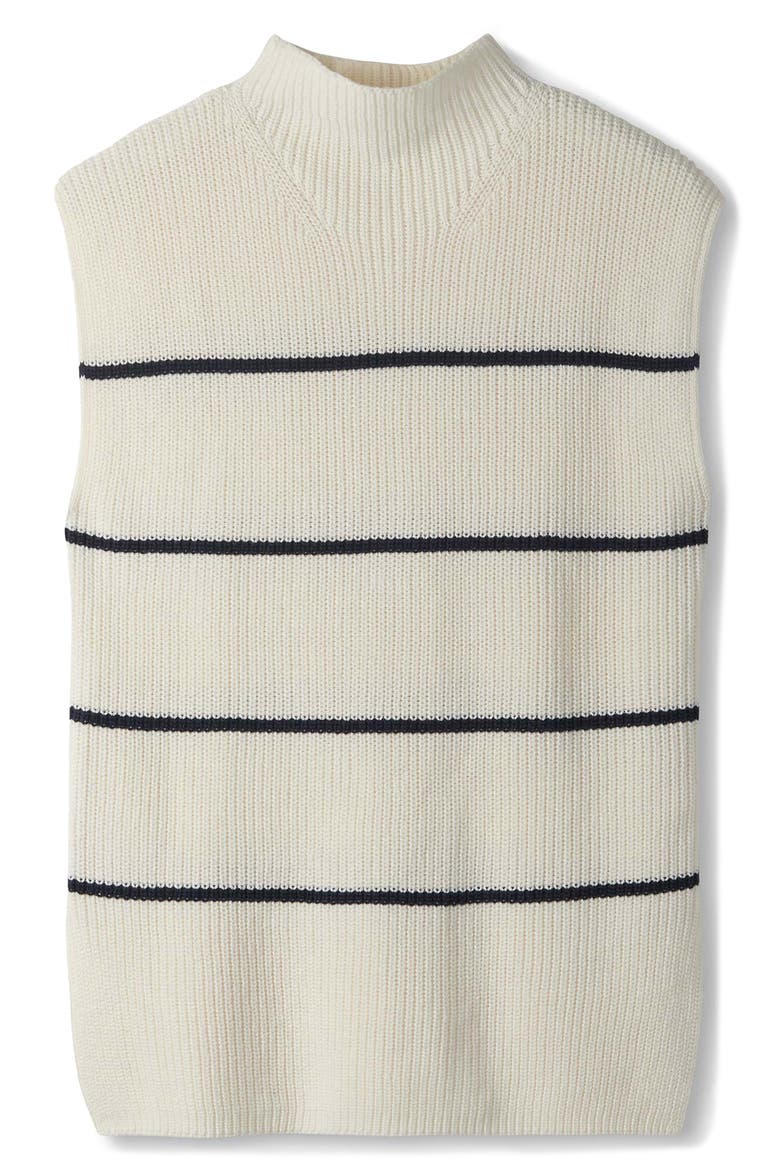Sleeveless Mock Neck Sweater Tunic, Alternate, color, CREAM