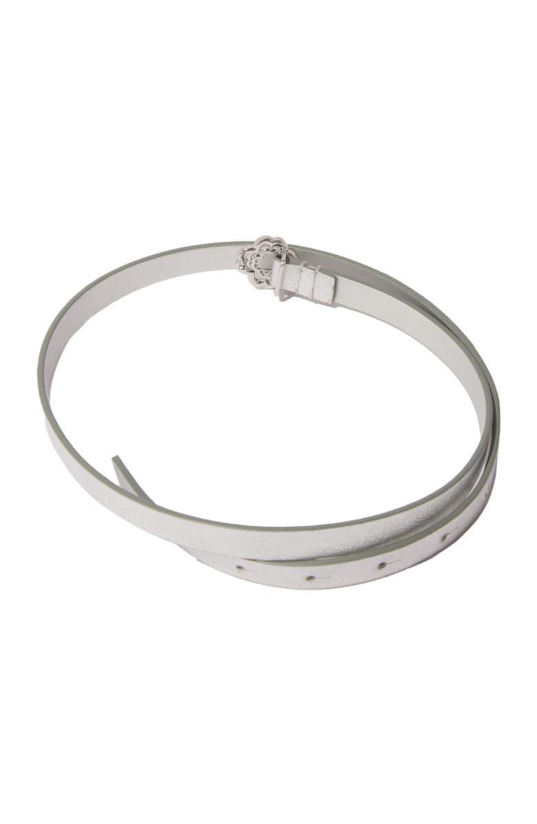 maje Slim belt with Clover buckle, Alternate, color, Silver