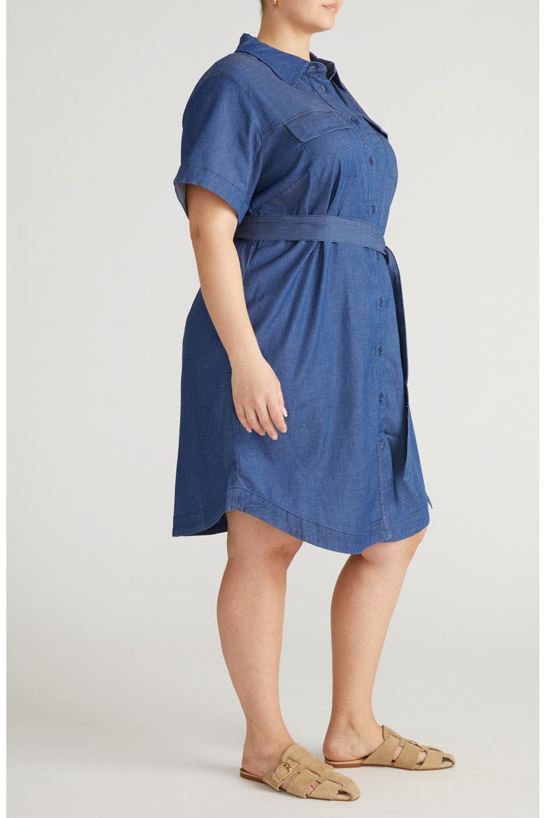 Perfect Tencel Chambray Shirtdress, Alternate, color, MIDNIGHT BLUE