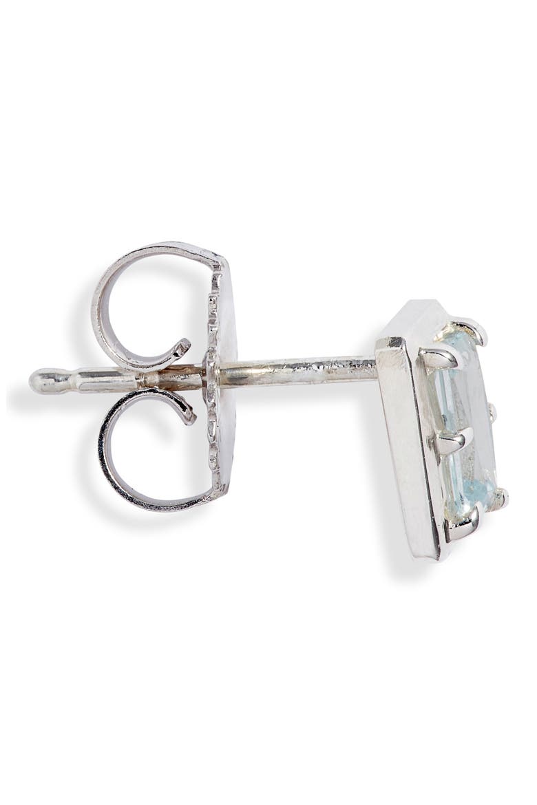 Dew Drop Baguette Topaz Stud Earrings, Alternate, color, SILVER / BLUE