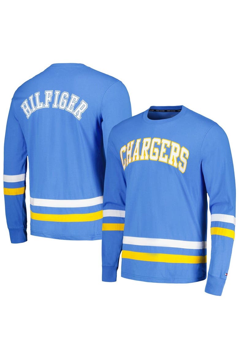 Men's Tommy Hilfiger Powder Blue/Gold Los Angeles Chargers Nolan Long Sleeve T-Shirt, Main, color, Powder Blue