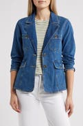 Caslon® Patch Pocket Denim Blazer