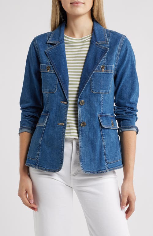 Shop Caslonr Caslon(r) Patch Pocket Denim Blazer In Medium Wash