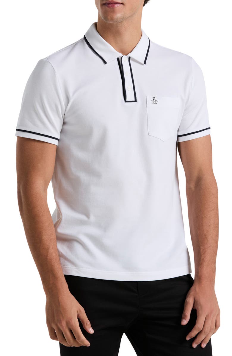 Original Penguin Earl Tipped Piqué Polo, Main, color, Bright White