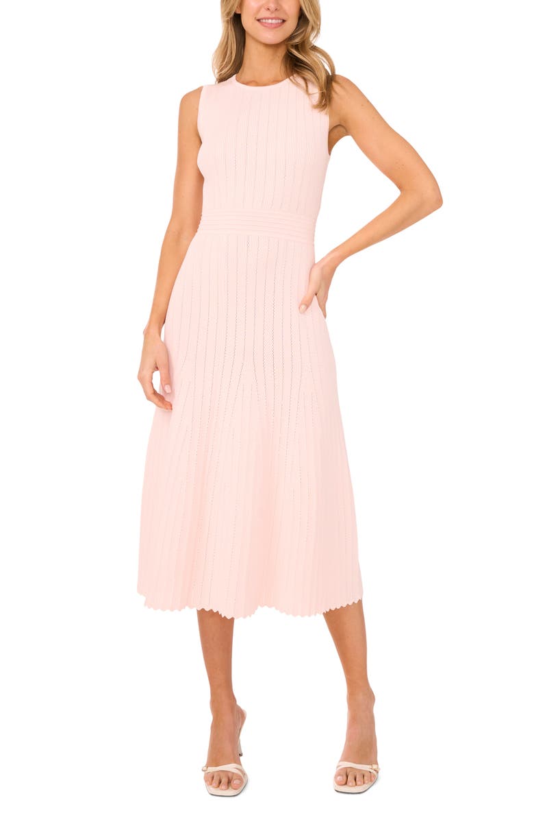 Ted Baker Pointelle Sleeveless Sweater Dress, Alternate, color, Pale Pink