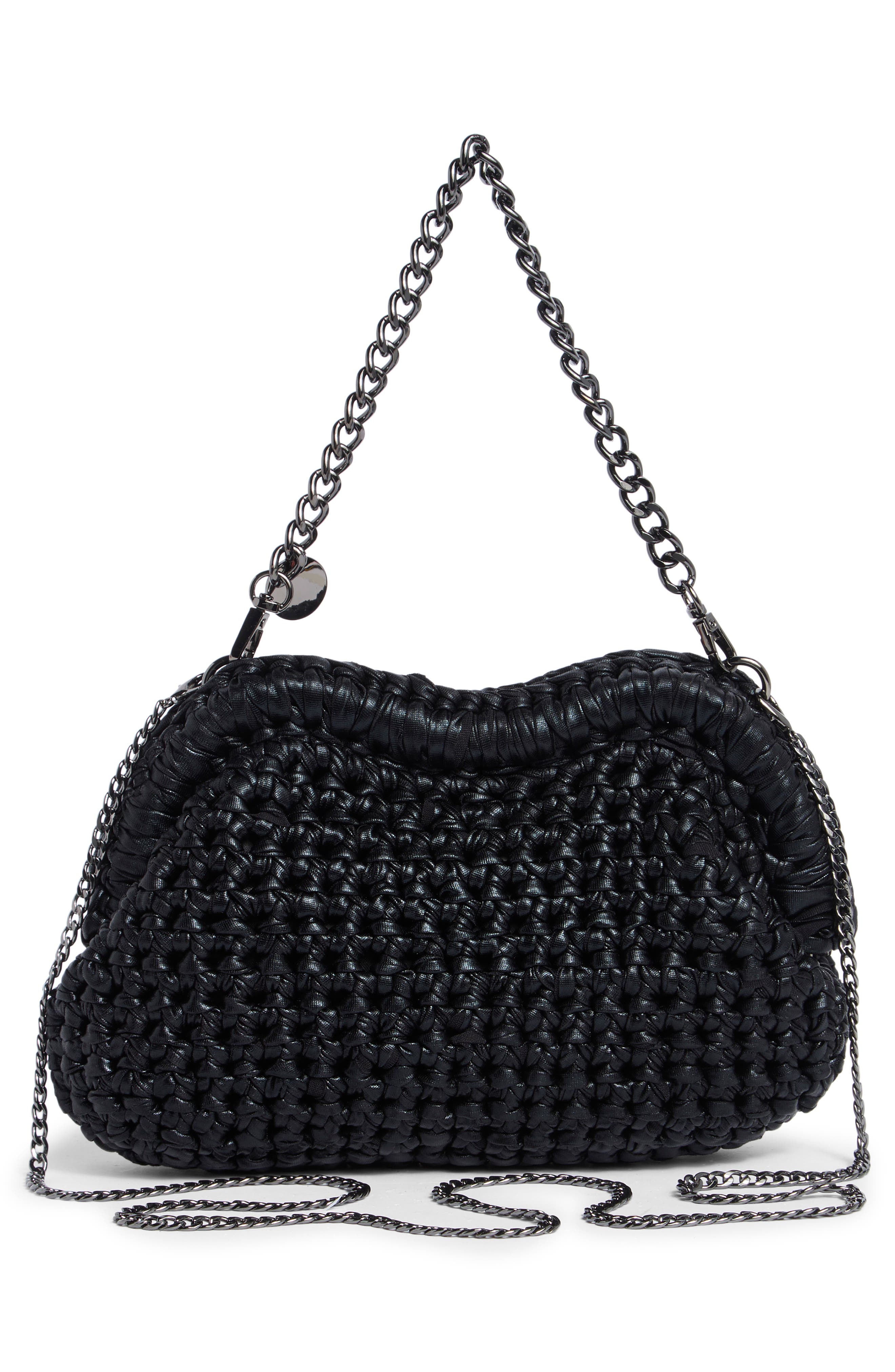 Taylor Crochet Clutch, Alternate, color, BLACK