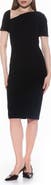 Alexia Admor Skylar Asymmetric Neck Short Sleeve Midi Dress