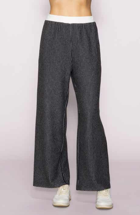 MELLODAY Stripe Wide Leg Knit Pants