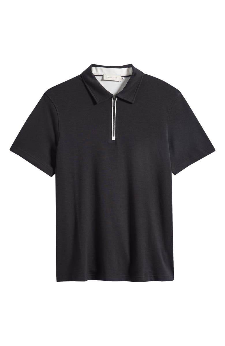 Bugatchi Quarter Zip Polo, Alternate, color, Black