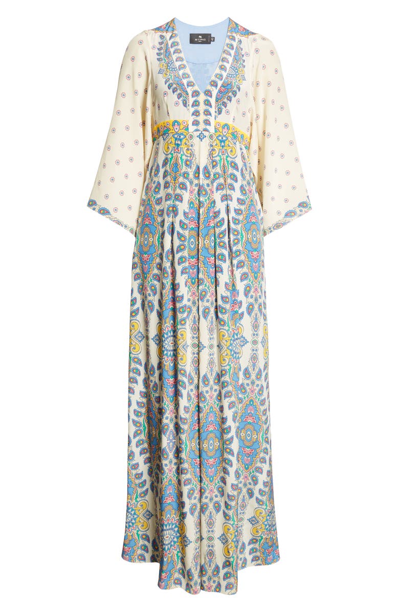 Etro Paisley Silk Maxi Dress, Alternate, color, 