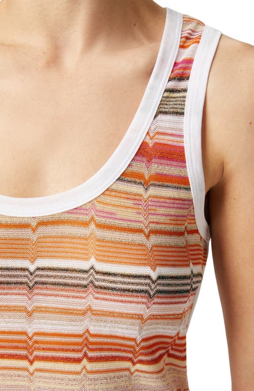 MISSONI MISSONI TANK TOP WITH KNITTED INSERT IN GREEK LAMÉ MOTIF