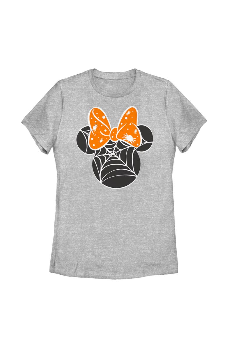 Mickey & Friends Women's Mickey & Friends Minnie Orange Bow Webs  Graphic T-Shirt, Main, color, Athletic Heather
