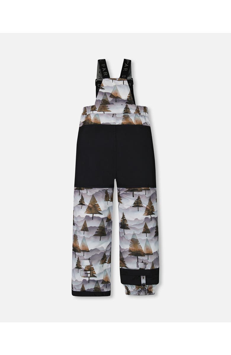 Deux par Deux Boy's Two Piece Snowsuit Solid Brown Jacket And Grey Landscape Printed Brown Trees, Alternate, color,