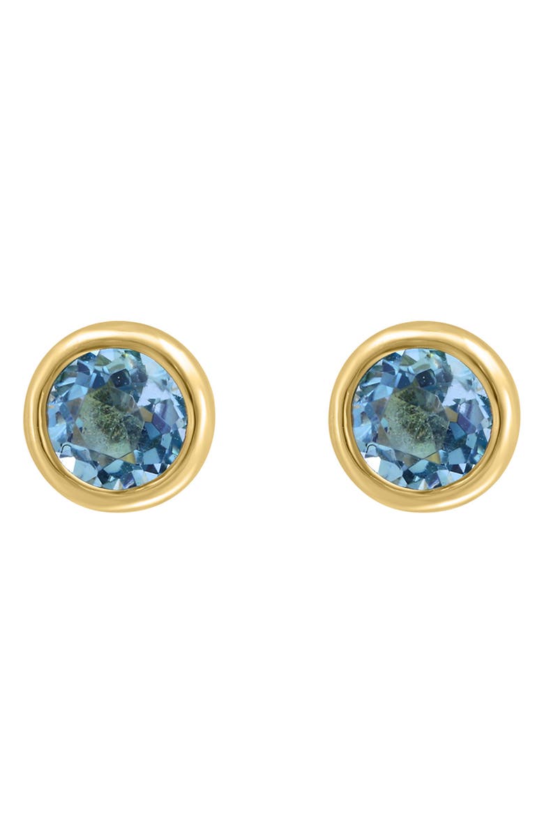 EFFY 14K Yellow Gold Blue Topaz Stud Earrings, Alternate, color,