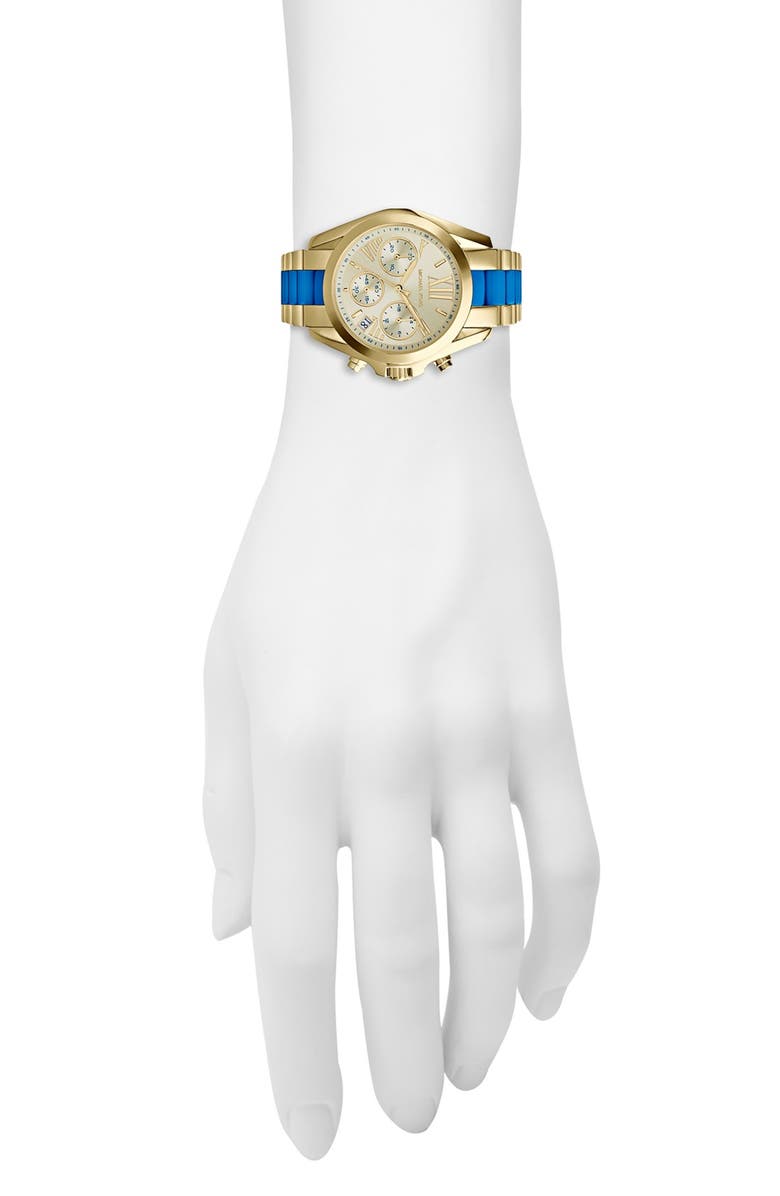 MICHAEL Michael Kors Michael Kors 'Bradshaw - Mini' Chronograph Resin Link Bracelet Watch, 36mm, Alternate, color, 