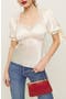 Dolly Lace Trim Silk Charmeuse Top