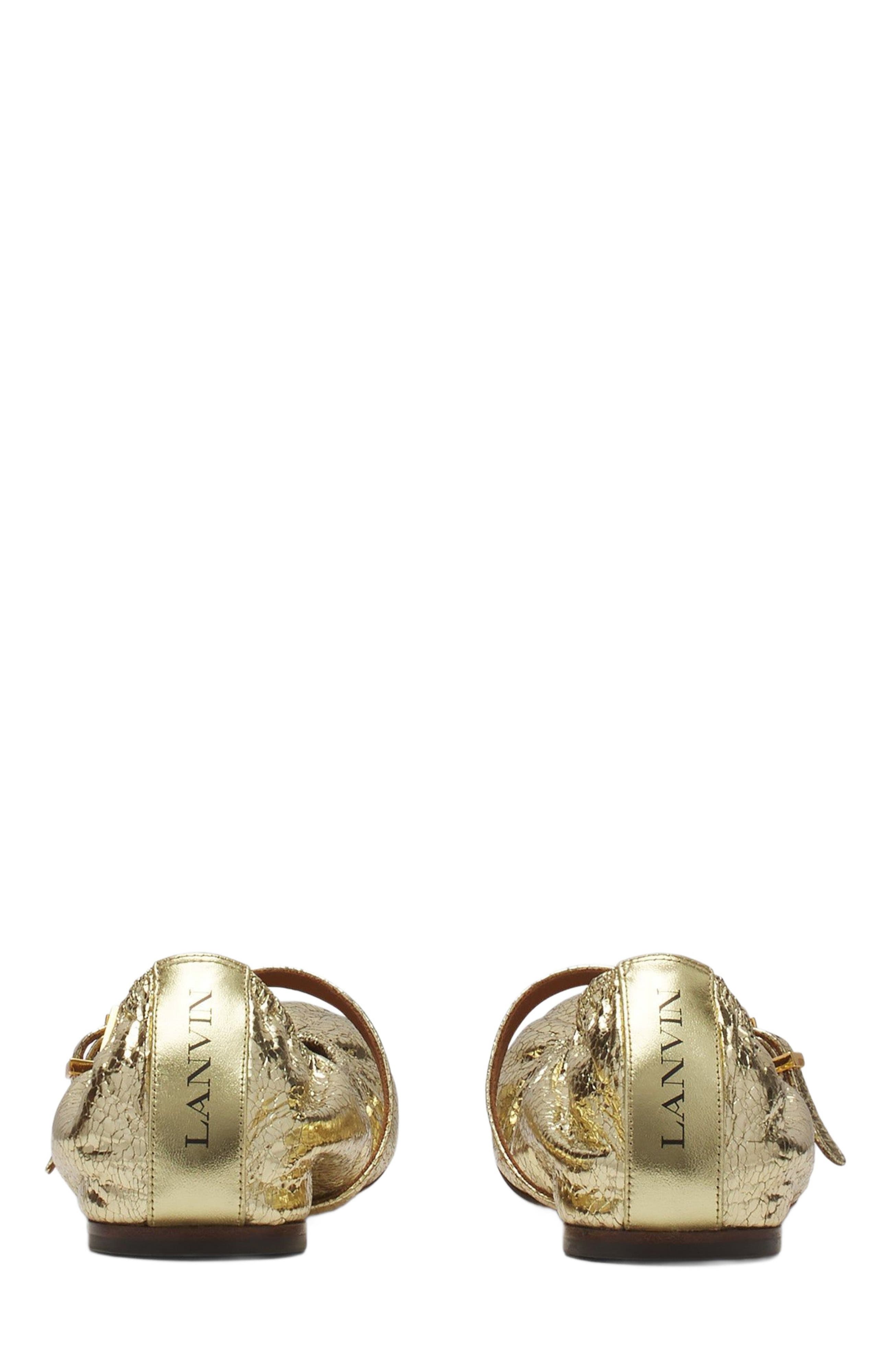 Lanvin MARY JANE IN CRACKLED METALLIC LEATHER, Alternate, color, 