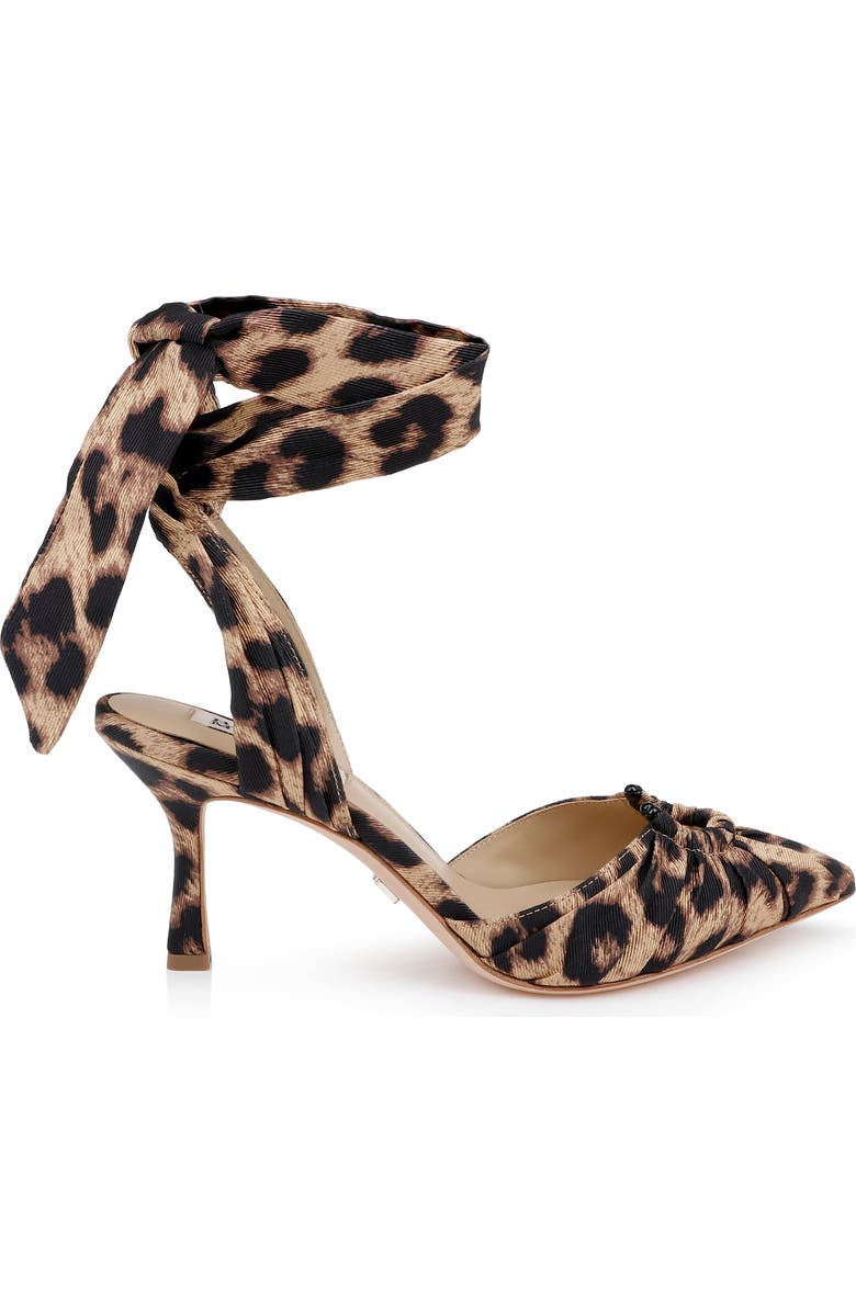 Badgley Mischka Collection Vania Ankle Wrap Pointed Toe Pump, Alternate, color, Natural Leopard