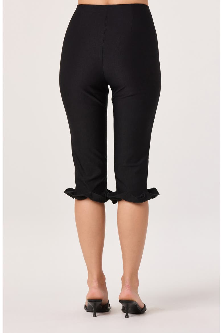 Amalie Ruffle Capris, Alternate, color, BLACK