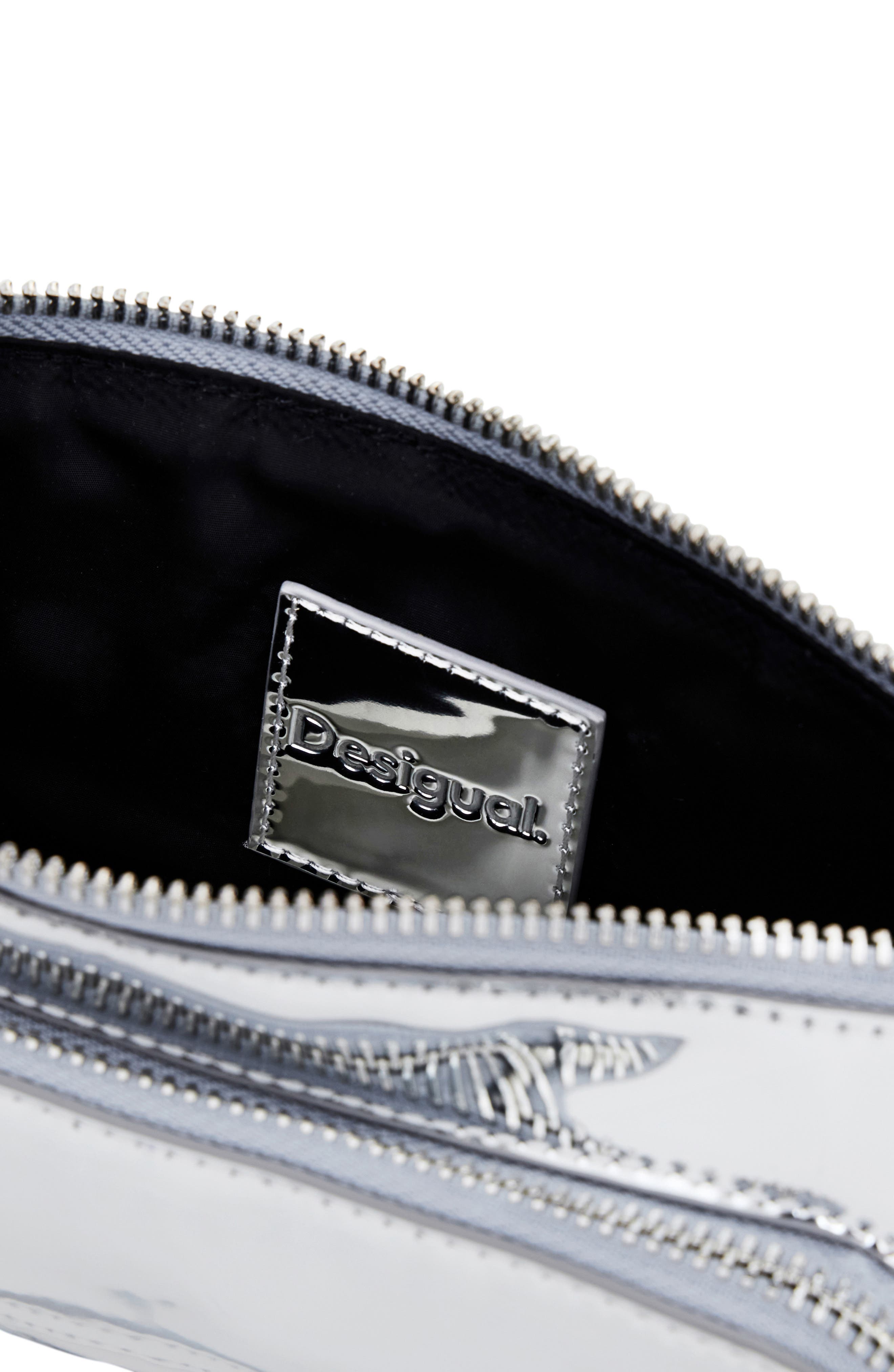 Desigual Half Logo Faux Leather Shoulder Bag, Alternate, color, 