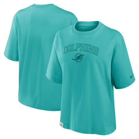 Women's Nike Aqua Miami Dolphins Glory Arch Boxy T-Shirt