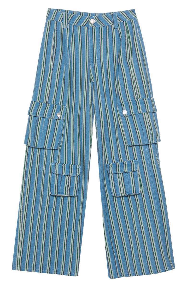 NASTY GAL Stripe Wide Leg Cargo Pants, Alternate, color,