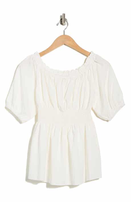 PATRIZIA LUCA Ruched Waist Cotton Top