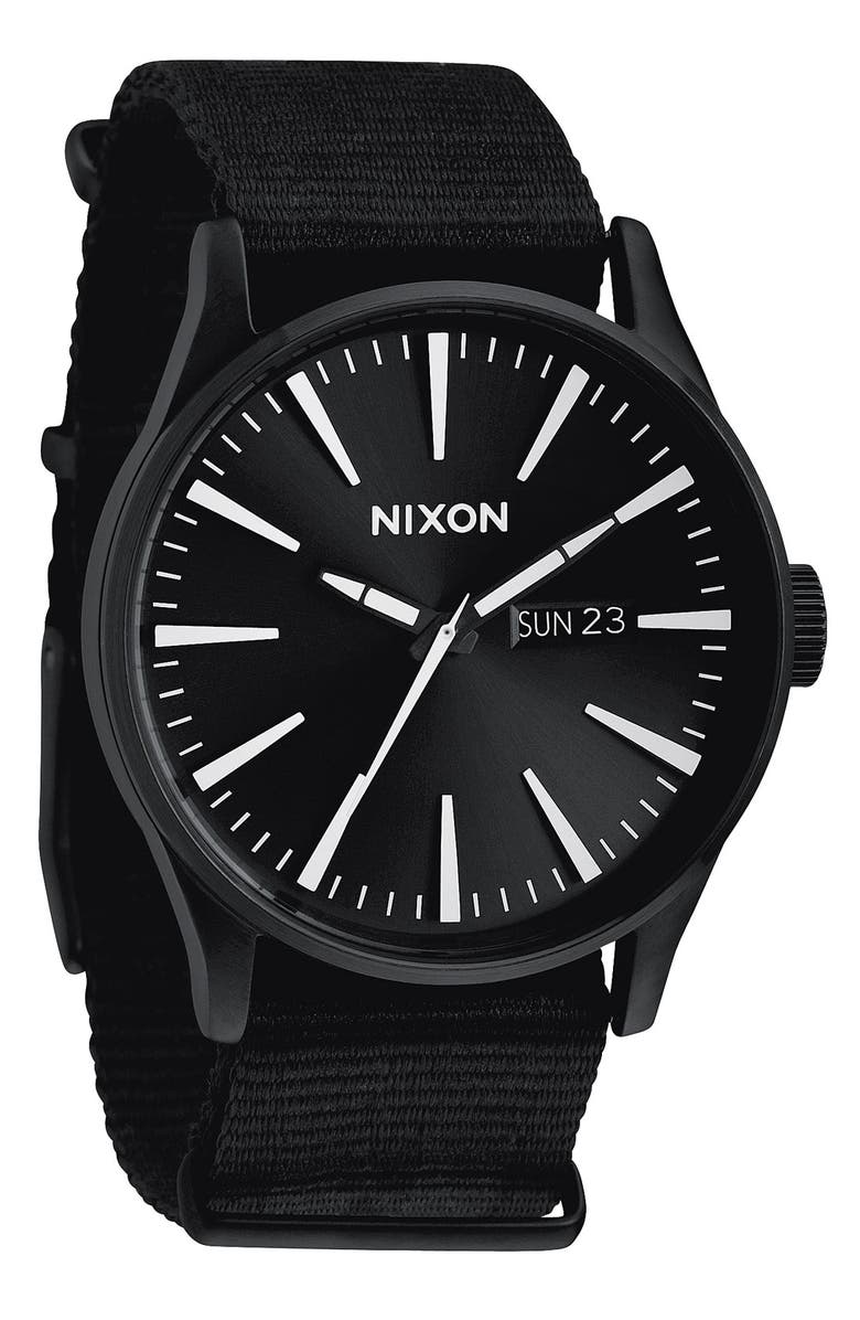 Nixon 'The Sentry' Nylon Strap Watch, Main, color, 