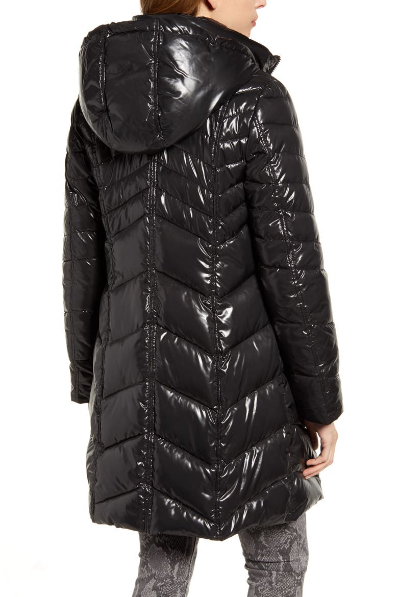 Hooded Puffer Jacket, Alternate, color, BLACK