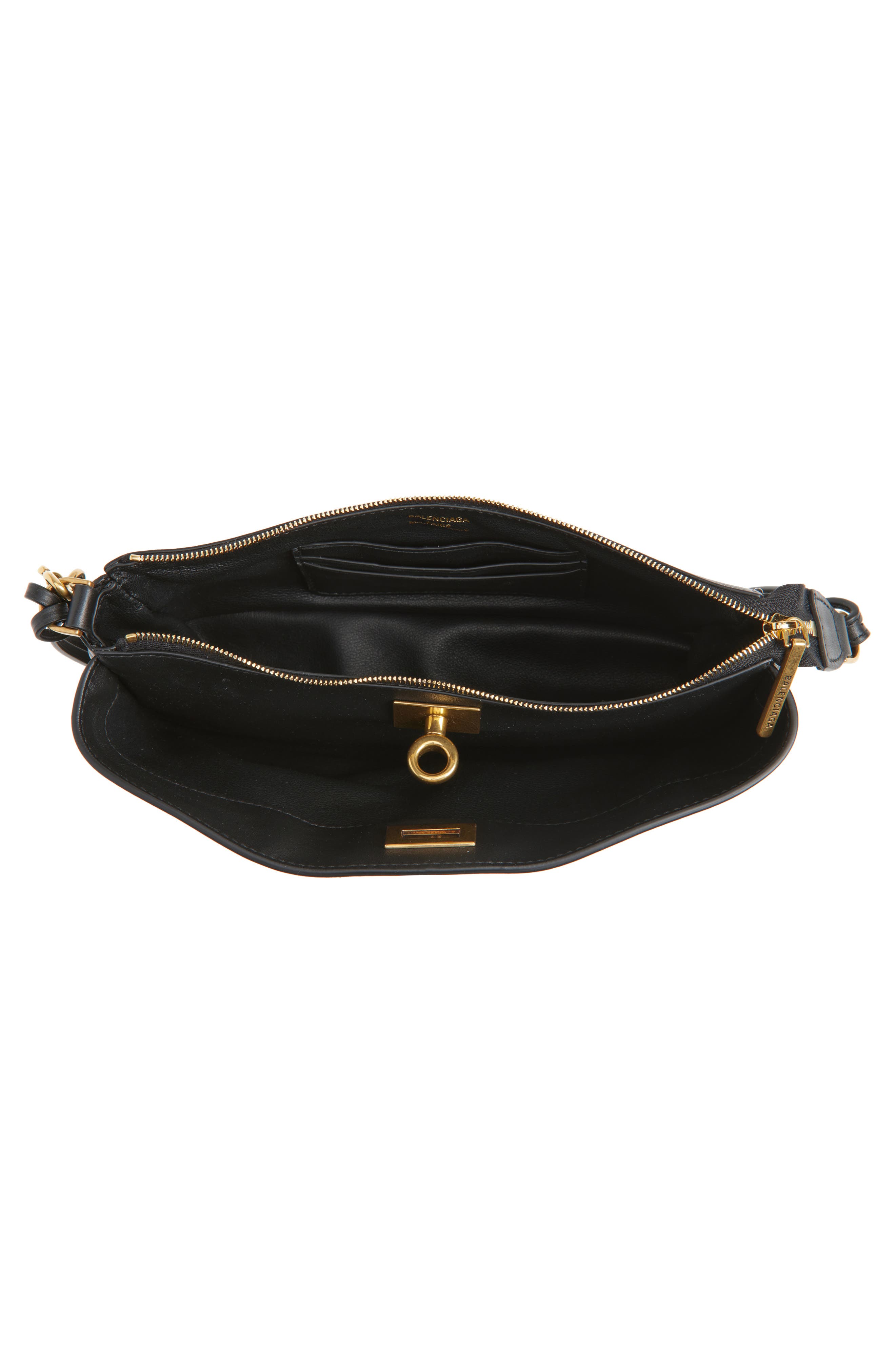 Balenciaga Mini Rodeo Leather Sling Pouchette, Alternate, color, Black