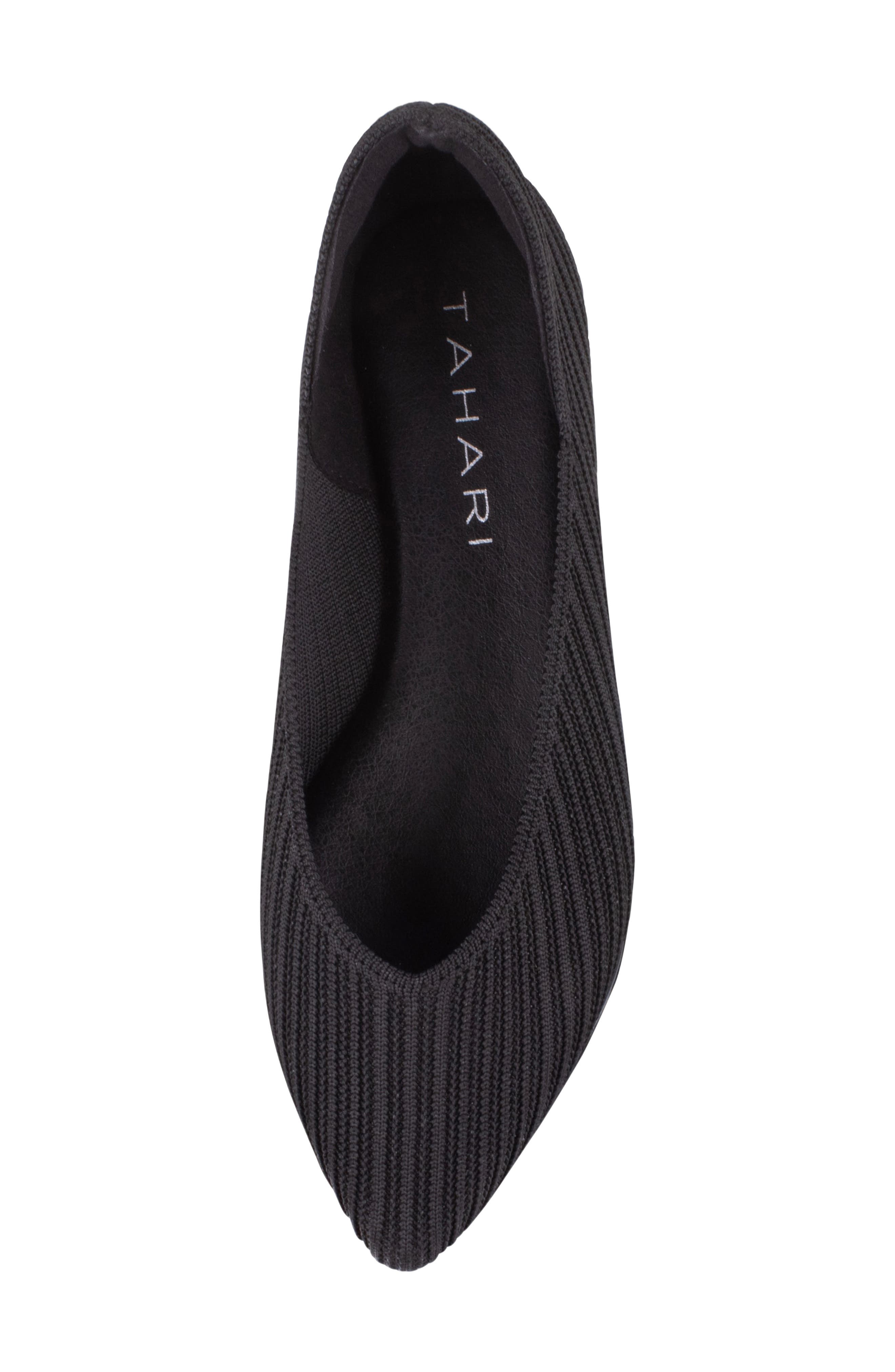 Tahari Maldives Pointed Toe Flat, Alternate, color, Black