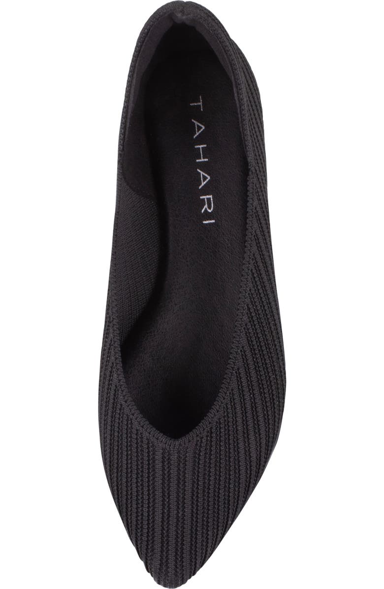 Tahari Maldives Pointed Toe Flat, Alternate, color, Black