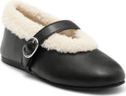 Steve Madden Lodge Faux Shearling Lined Mary Jane Flat