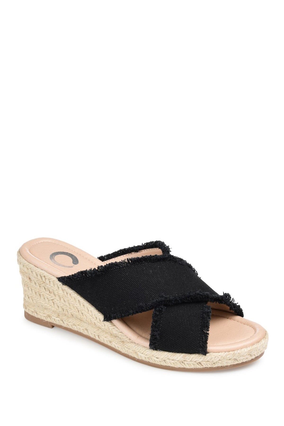 Journee Collection JOURNEE Shanni Slip-On Espadrille Wedge Sandal, Main, color, Black
